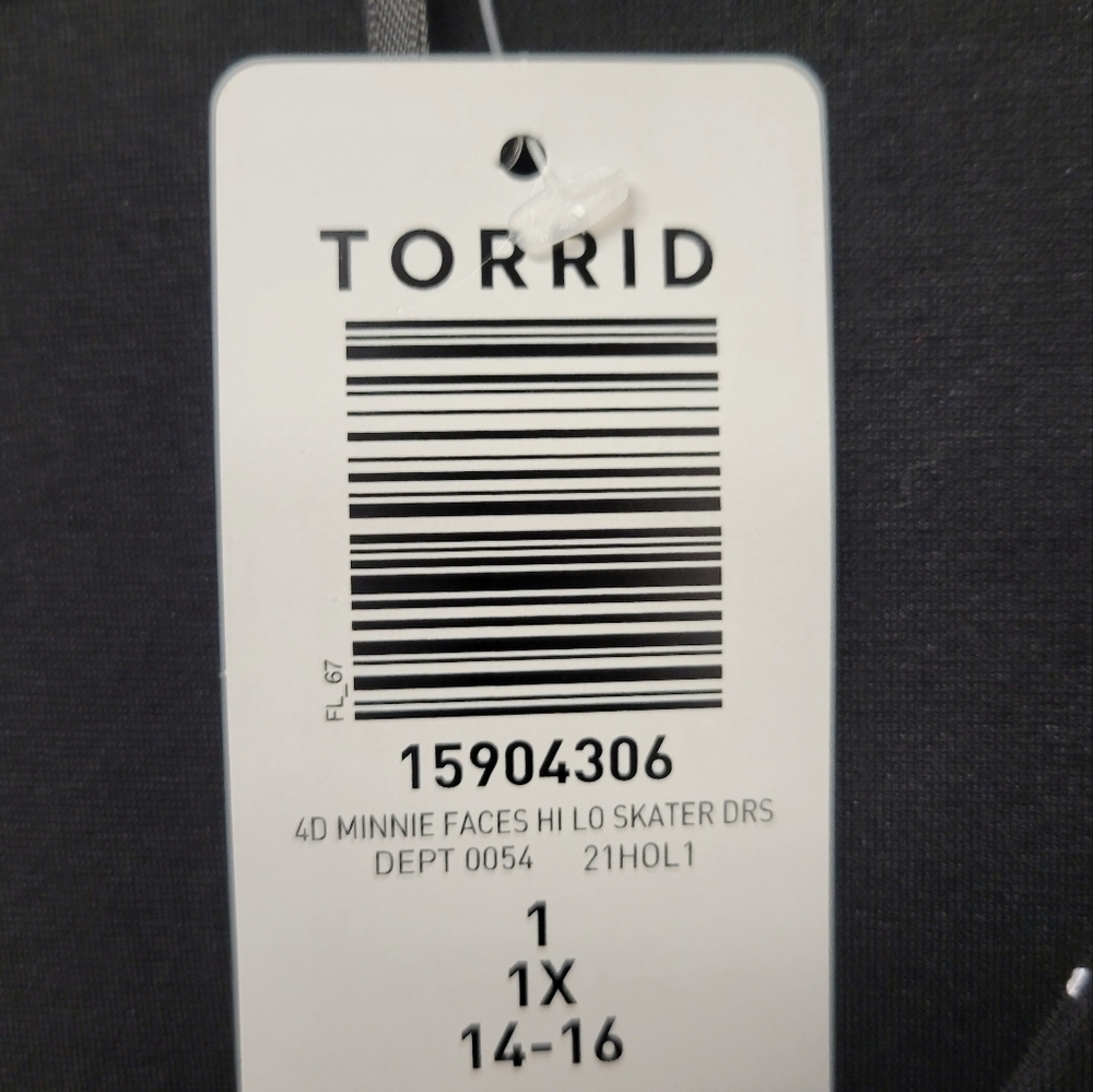 Torrid Minnie Mouse high low Skater dress Disney Black 1X - Picture 9 of 10